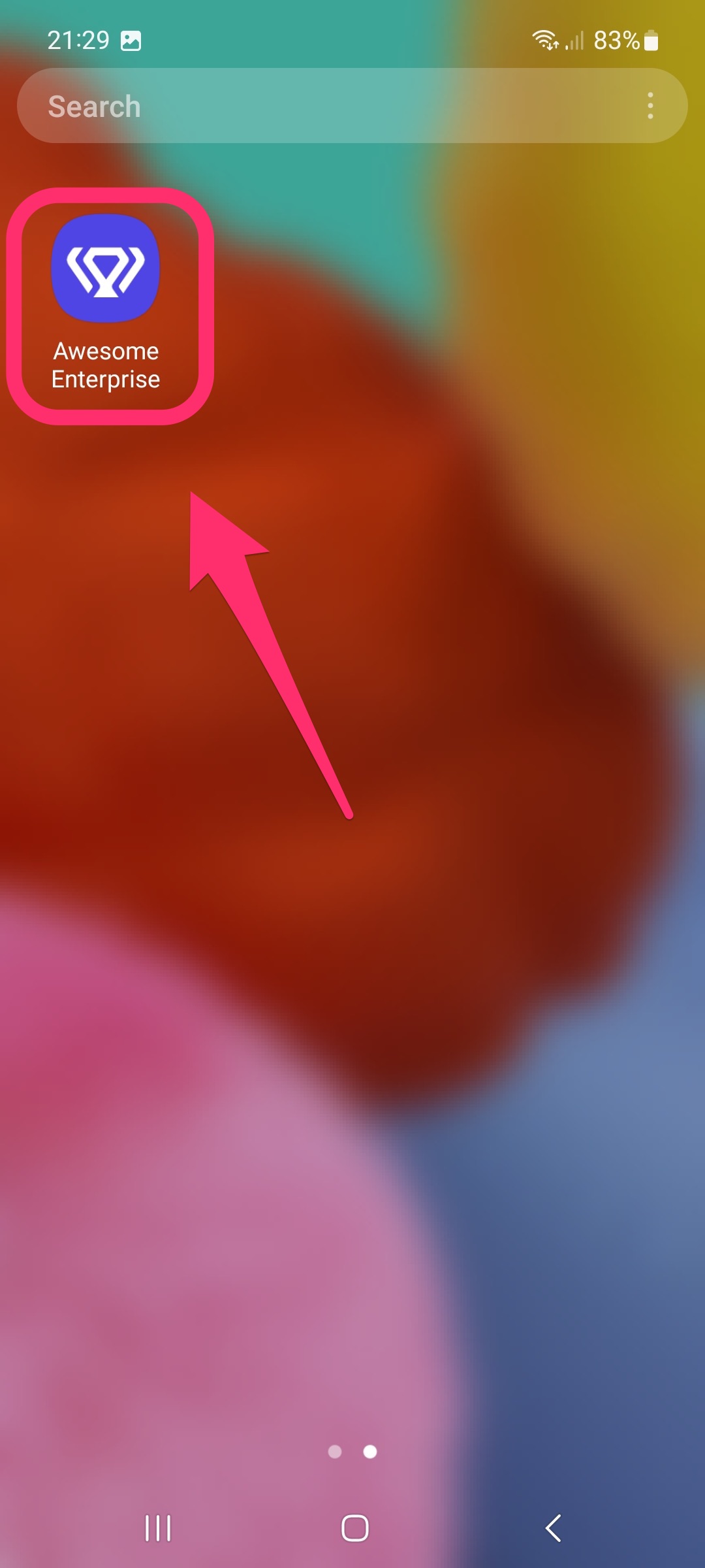 Installed app icon on Android Home screen